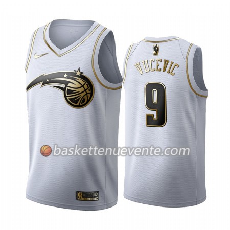 Maillot Basket Orlando Magic Nikola Vucevic 9 2019-20 Nike Blanc Golden Edition Swingman - Homme